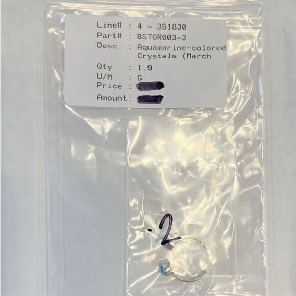 Aquamarine-colored Crystals (March Birthstone) Adjustable Toe Ring / Kid's Ring - Picture 5 of 6